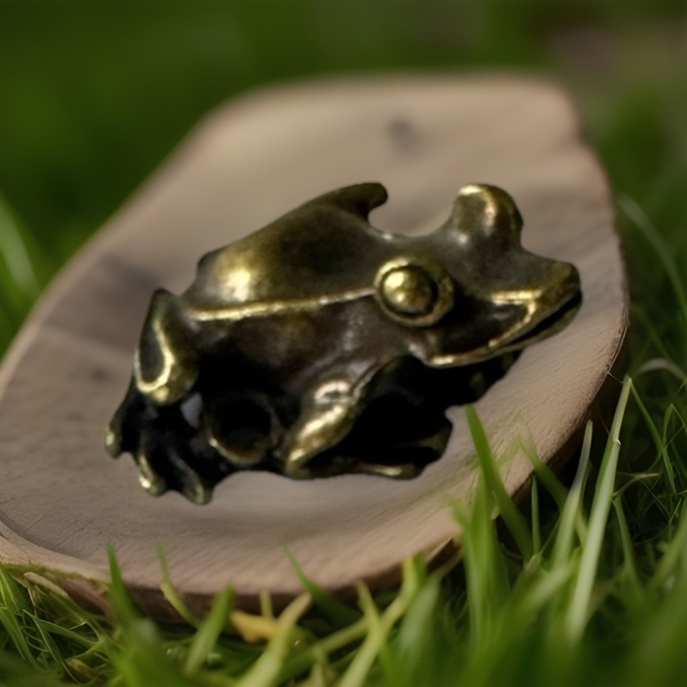 Solid Brass Frog Figurine Statue Animal Figurine Toys House Decoration 1"